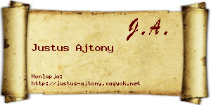 Justus Ajtony névjegykártya